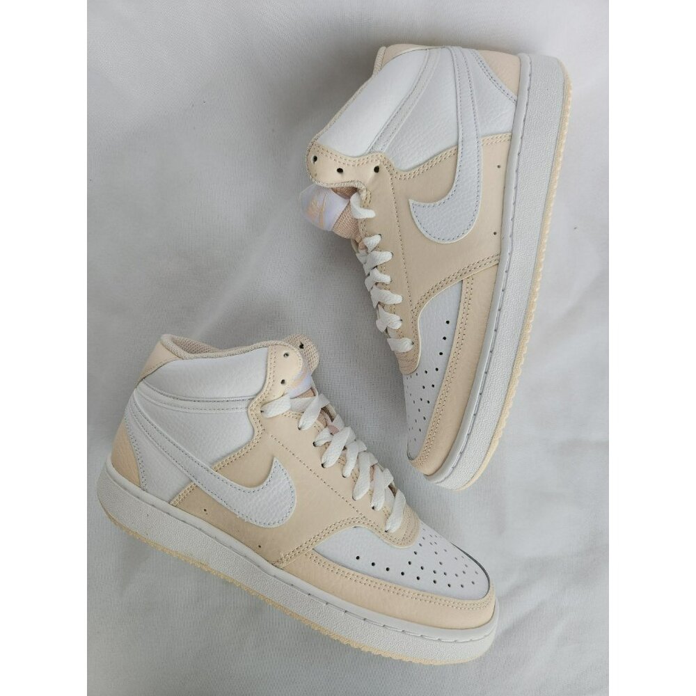 6.5 WOMEN'S Nike Air court vision MID WHITE / GUAVA ICE CD5436-800 GYM  TRAINING